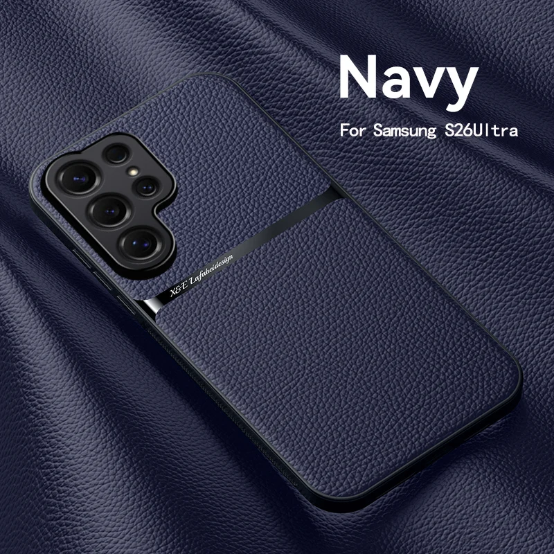 Premium Luxury Magnetic Leather Car Holder Case - Silicone Protective Cover