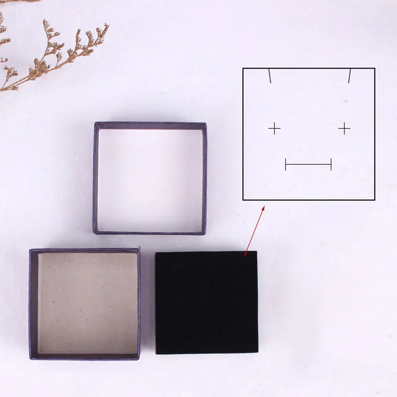 Wholesale Bow Jewelry Packaging Box 12-Pack DIY Small 7x7x3.5cm Reflective Cardboard Gift Boxes Necklace Earrings Ring Package