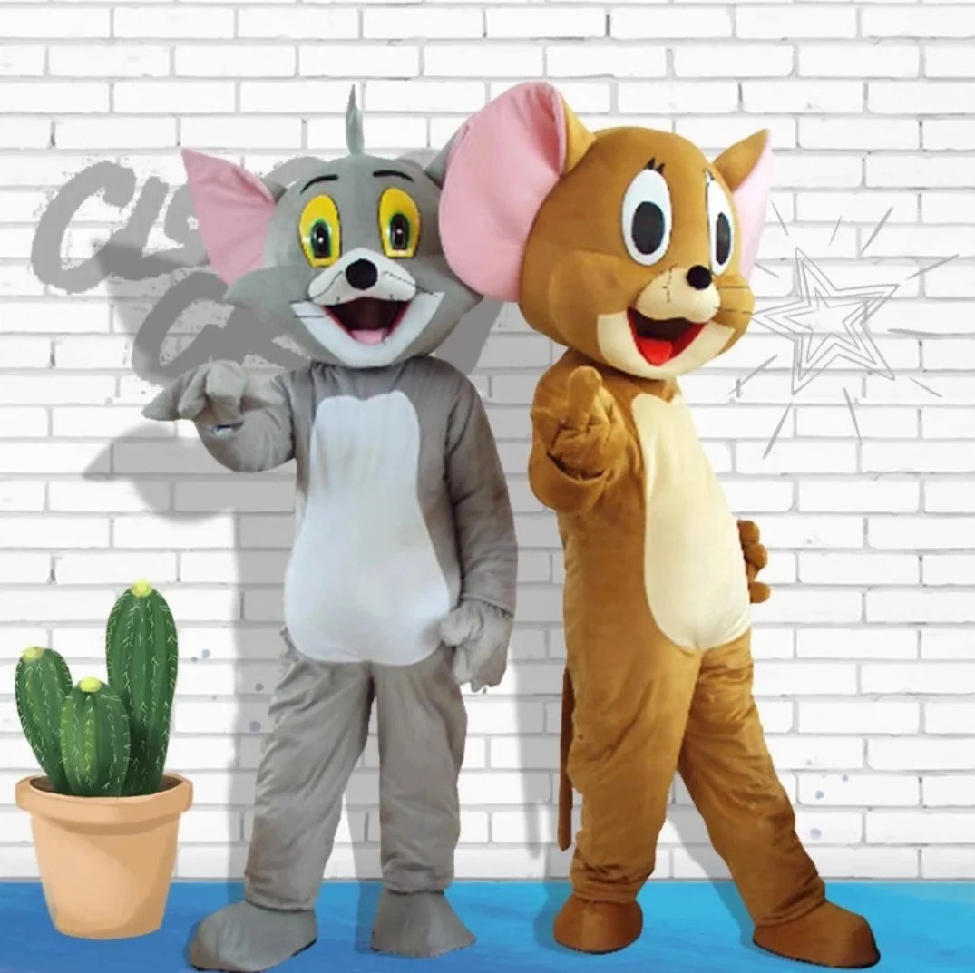

Tom Cat And Jerry Mouse Cartoon Character Cosplay Mascot Costume Christmas Party Fancy Dress Advertising Carnival Props Gift