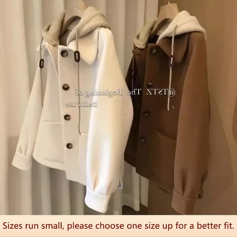 WinterThickenedWoolenHoodedJacketWomensClothingHighendFeel