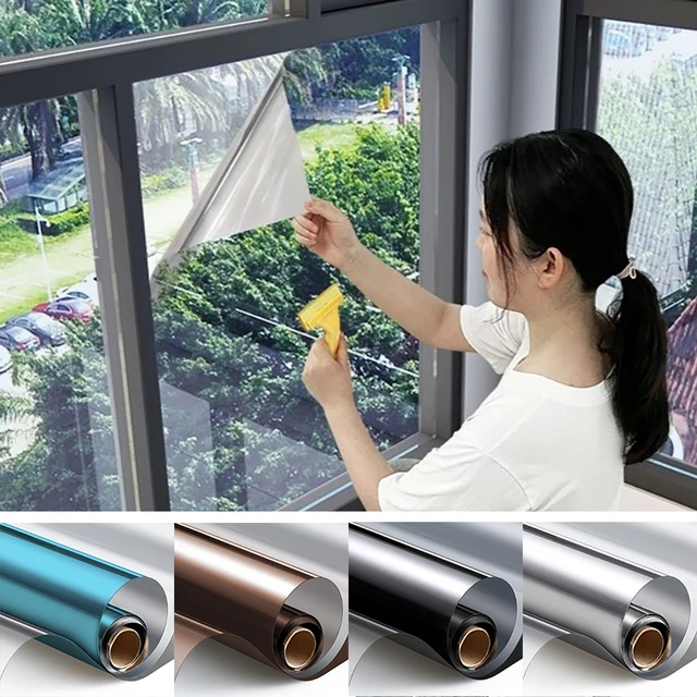 Película de privacidad para ventana, espejo bloqueador solar, tinte de  ventana reflectante, Control de calor unidireccional, vinilo, pegatinas de  vidrio Anti UV para el hogar y la Oficina - AliExpress