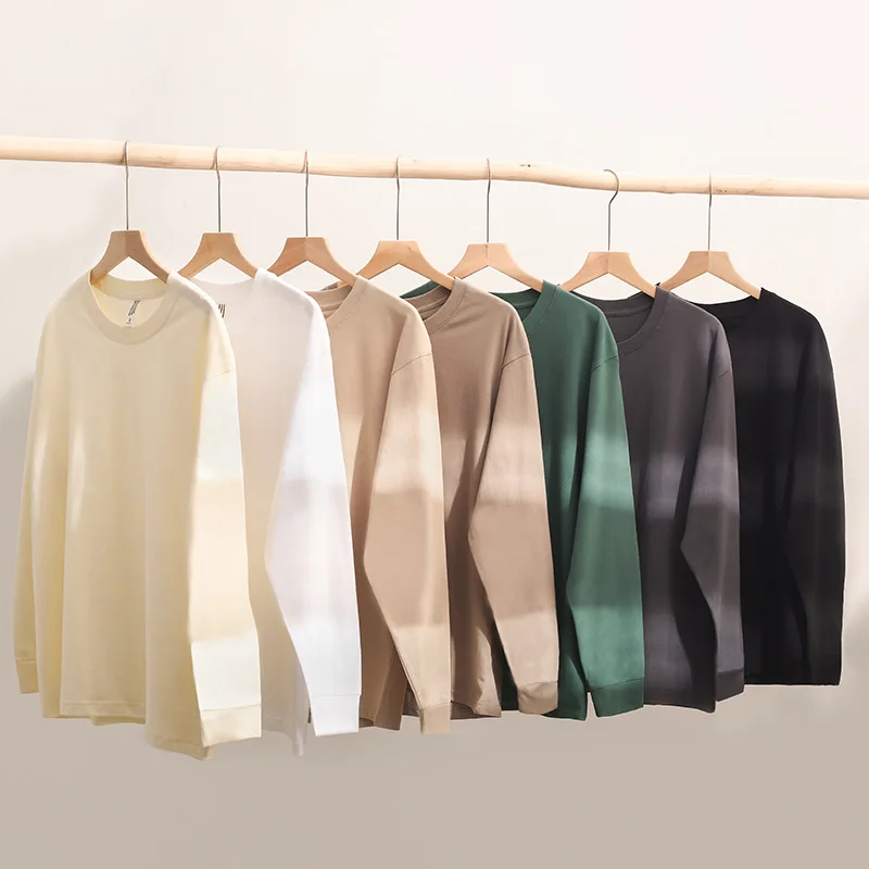 

2023 Autumn Cotton Drop-Shoulder Long-Sleeve T-shirt