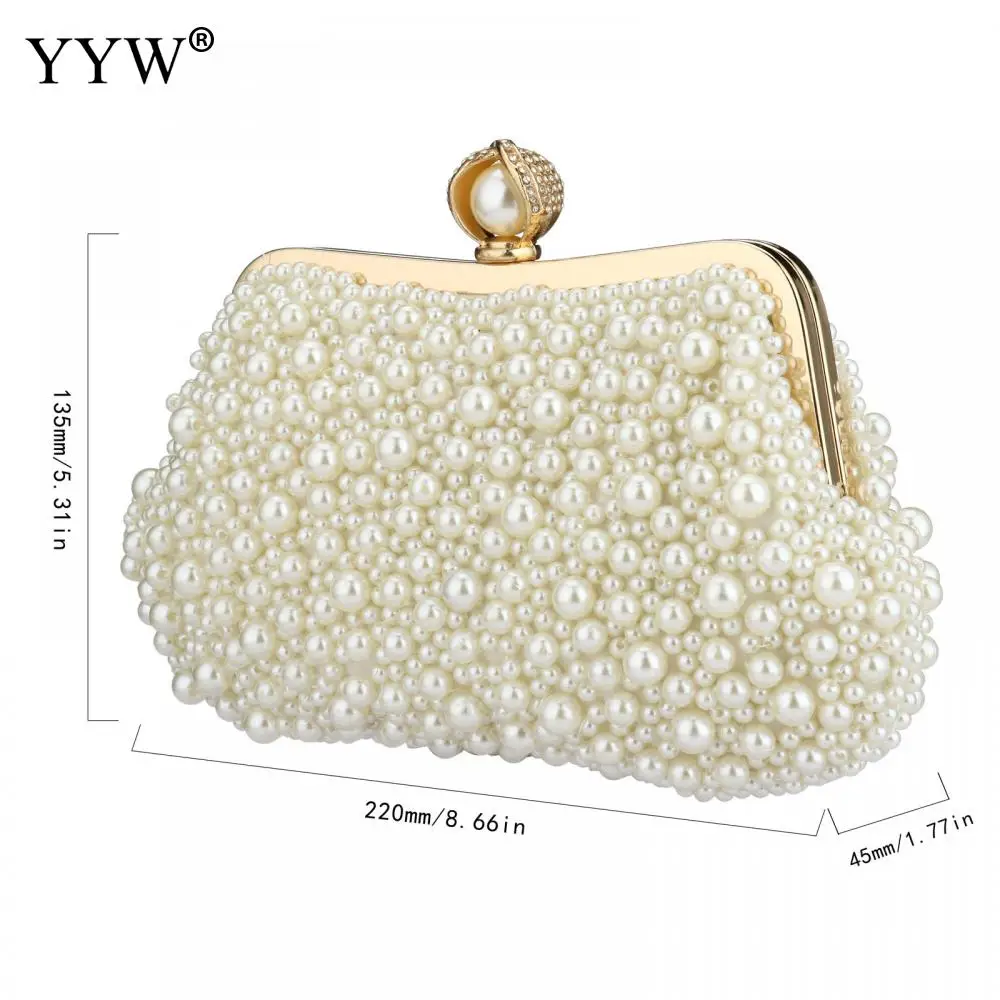 Evening Bags Pearl Beaded Clutch Purse Party Bridal Wedding Shoulder Handbags for Women women handbag