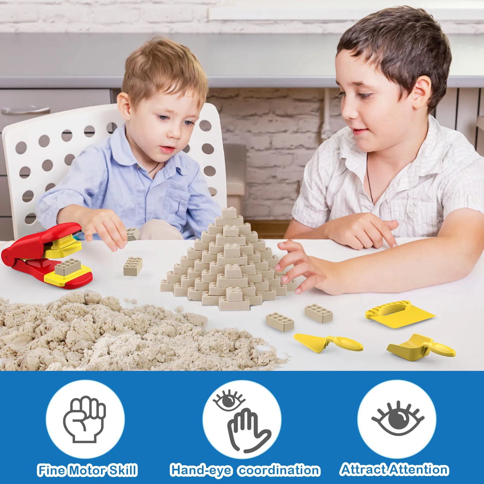 14PCS/Set Children's Beach Toys Snow Toys Fun Creative Outdoor Play  3D Sand House Building Blocks Game for Boy's Girl's Gifts 6
