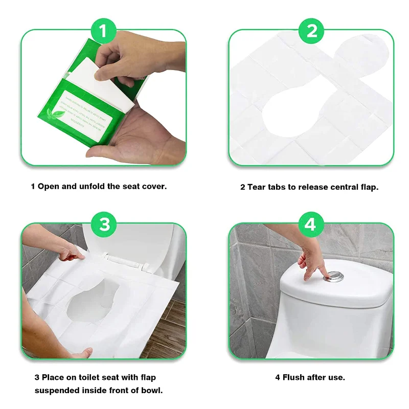 50/1PCS Portable Disposable Toilet Seat Cover Paper Waterproof Soluble Water Type Travel/Camping Hotel Bathroom Accessory Pad toilet seat cover