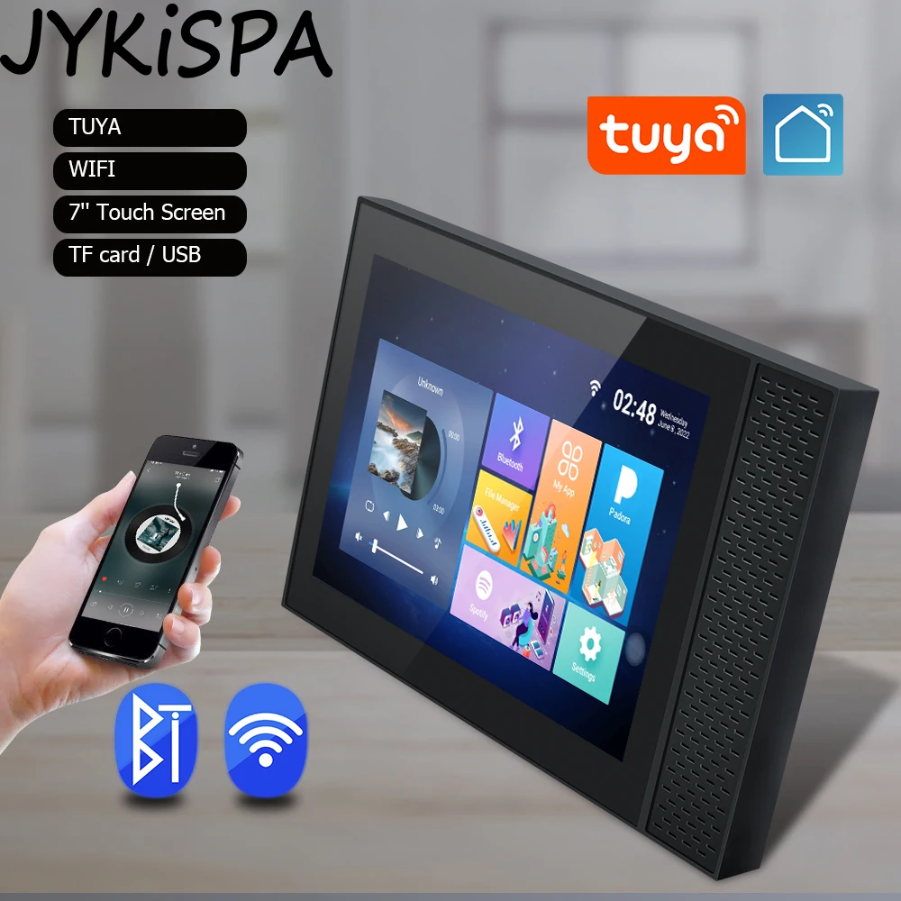 7inch Smart Home Theater Amplifier Built TUYA Application Android 8.1 with RS485 Port Bluetooth Background Music Touch Screen for 3 7inch ls037v7dw01 lcd screen display touch screen digitizer fully tested