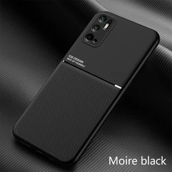Sleek Leather Magnetic Shockproof Phone Case - RM Note 8 Pro (Black)