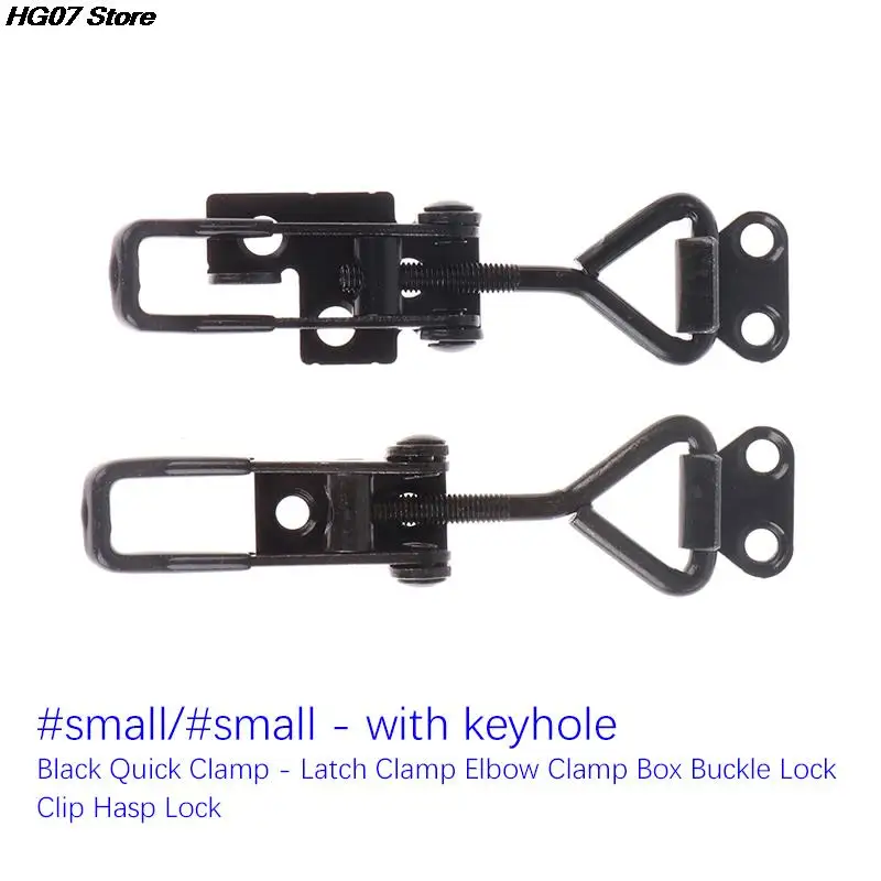 1PC 100KG/220lbs Toggle Latch Catch Toggle Clamp Adjustable Cabinet Boxes Lever Handle Lock Hasp 90*27mm