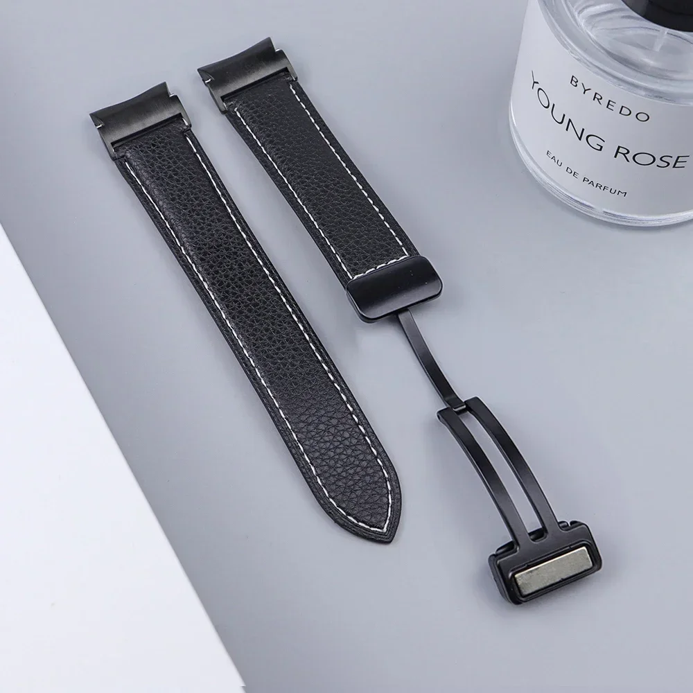 Premium No-Gaps Leather Band with Magnetic Buckle Strap