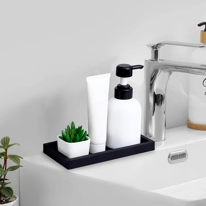 Silicone Soap Dispenser Tray Bathroom Kitchen  Vanity Storage Tray for Dish Soap Sponge Perfume Candle Countertop Storage Tray 3