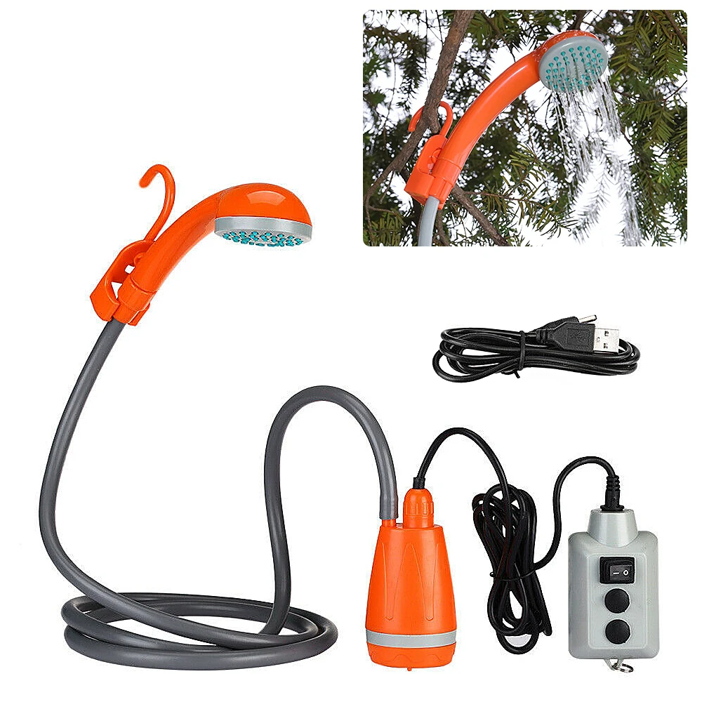 Pompe De Douche Portable Rechargeable USB - Pour Camping, Lavage Voiture, Animaux, Débit 2.2L/min, Batterie Amovible