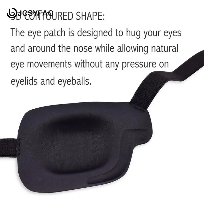 1PCS Black Single Eye Patch Adjustable 3D Foam Groove Eyeshades For Lazy Eyes Medical Use Concave Eye Patch