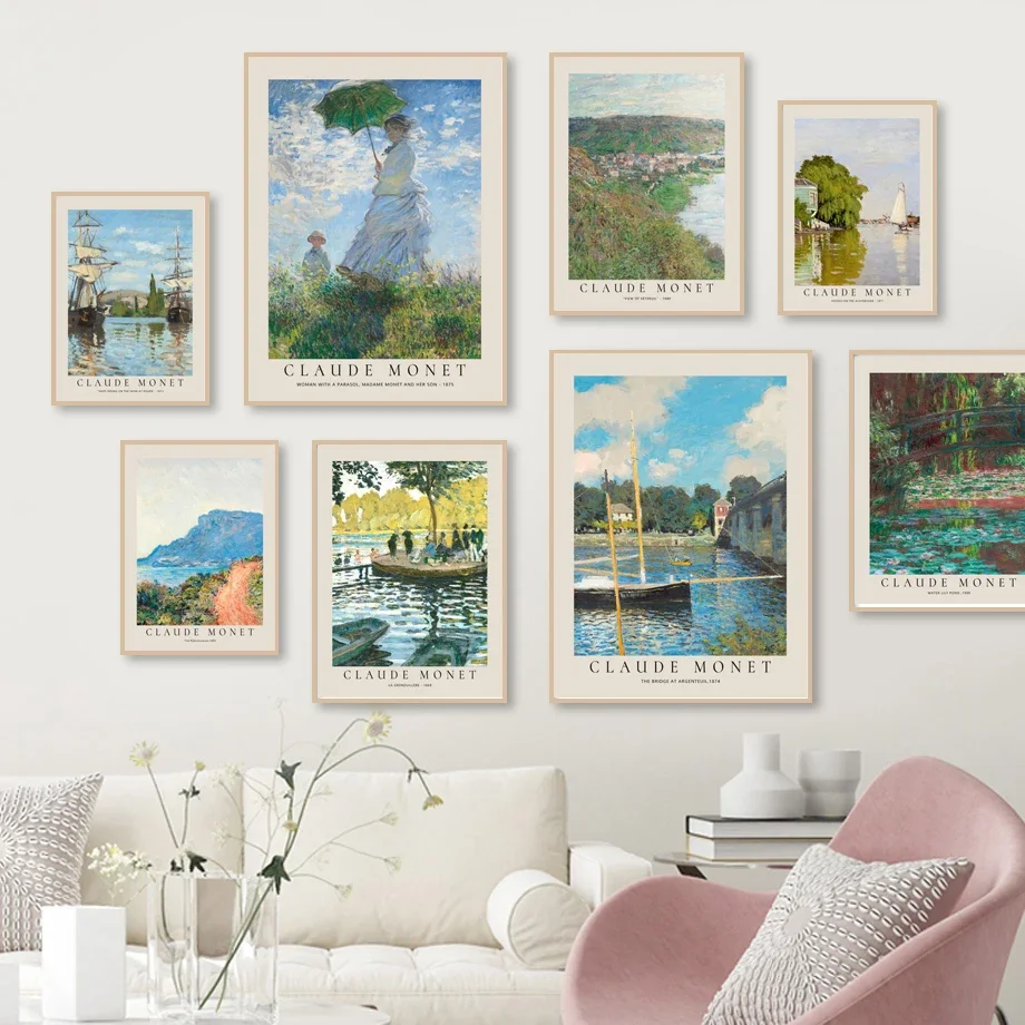 

Impression Claude Monet Famous Artwork Canvas Painting Wall Art Prints Abstract Vintage Posters Pictures Living Room Home Decor