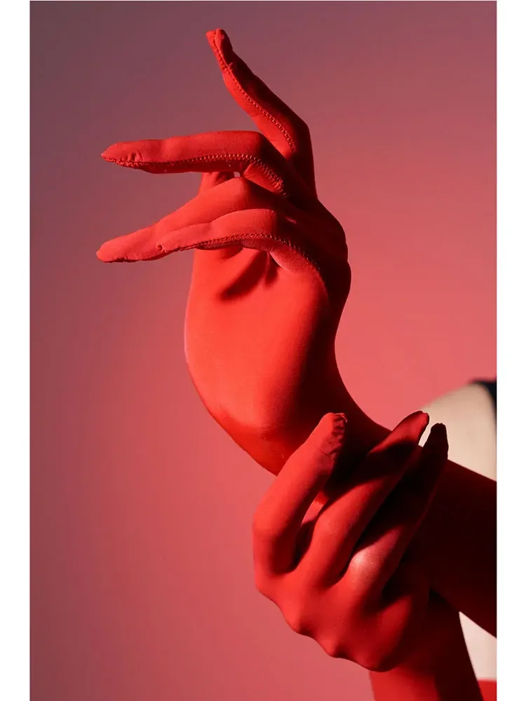 Sexy Oil Shiny High Elastic Sheer Ultrathin Sunscreen Driving Glove Elegant Party Woman Clothing New In Now Women's Gloves