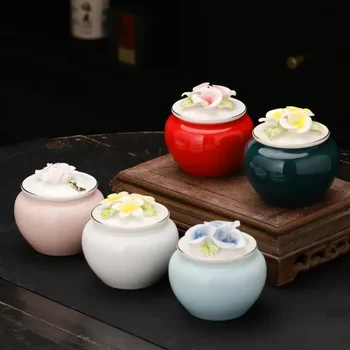 Handmade Floral Pet Urn, Dog, Cats, Birds, Small Animals, Gentle Creative, Sealed Spark Storage Jar, Memorial Supplies, New, 2