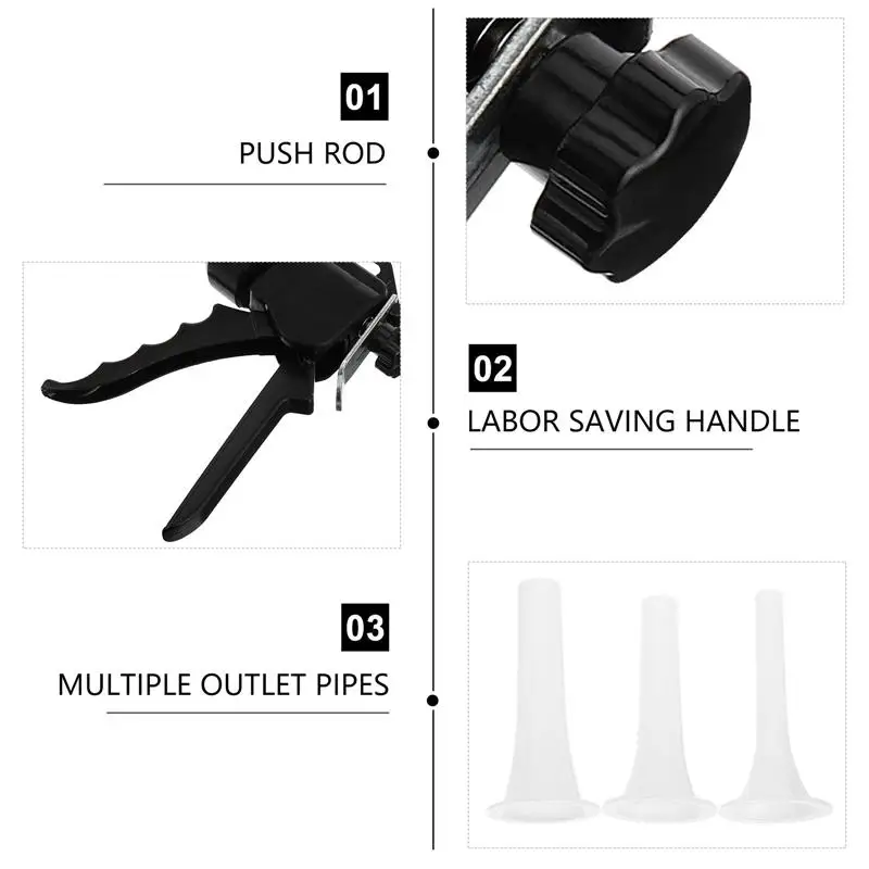 Sausage Stuffer Manual Sausage Maker Tube Syringe Meat Fillers Machine Nozzle Sausage Stuffer Funnel Kitchen Meat Grinder Tools
