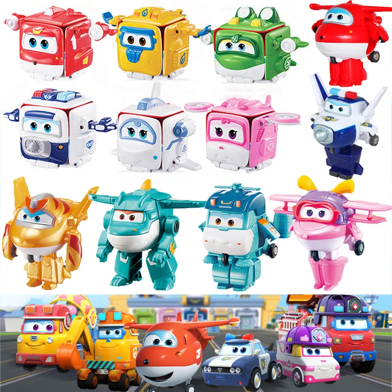 

Super Wings Action Figures 2" Transforming Deformation Jerome Robots Airplane Models Transformation Toys Kids Christmas Gifts