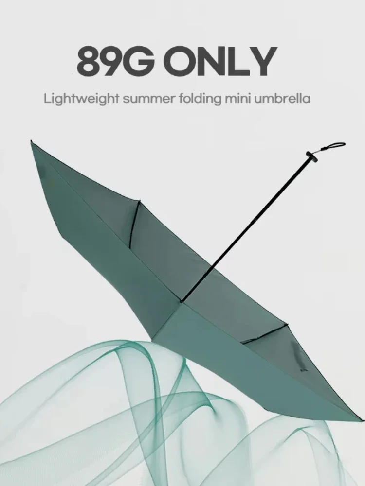 Ultralight 89G Sun UV Umbrella Woman Foldable Parasol Mini Umbrella for Girls Portable Lightweight Compact Small Cute