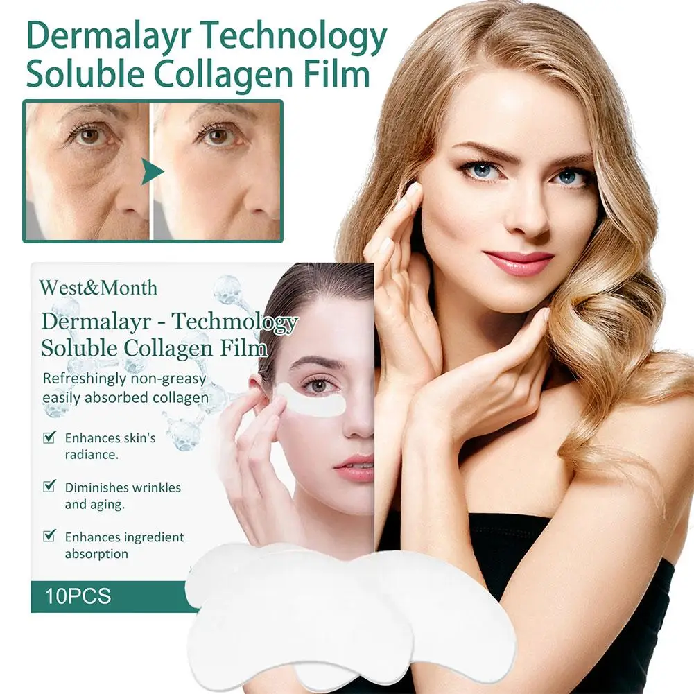

Collagen Film 10Pcs Korea Collagen Soluble Film Anti Mask Remover Wrinkles Aging Lifting Skin Mask Face Moisturizing Eye R8K7