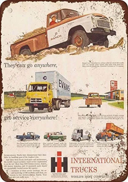 

International Trucks Tin Sign art wall decoration,vintage aluminum retro metal sign,iron painting vintage decoration sign