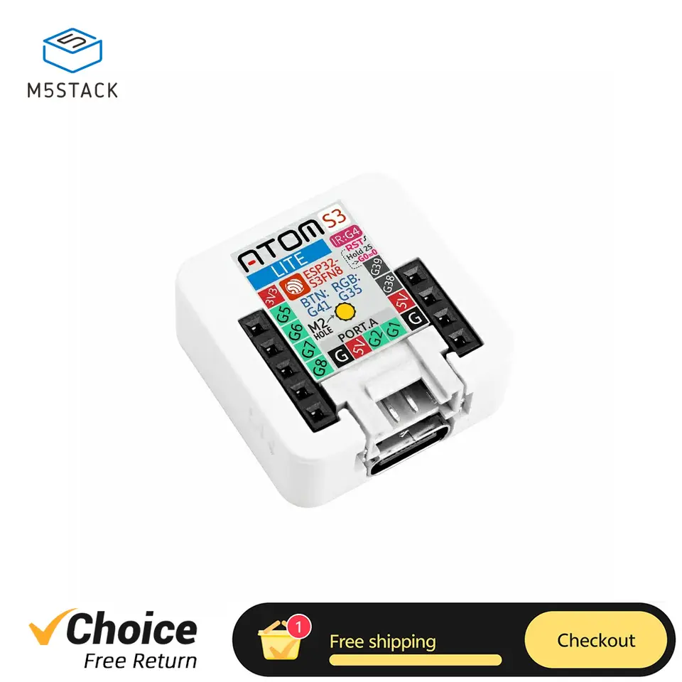 M5Stack AtomS3 Lite Atom Series ESP32-S3FN8 Programmable Controller 8M Memory Wi-Fi Development Kit For IoT Node image 1