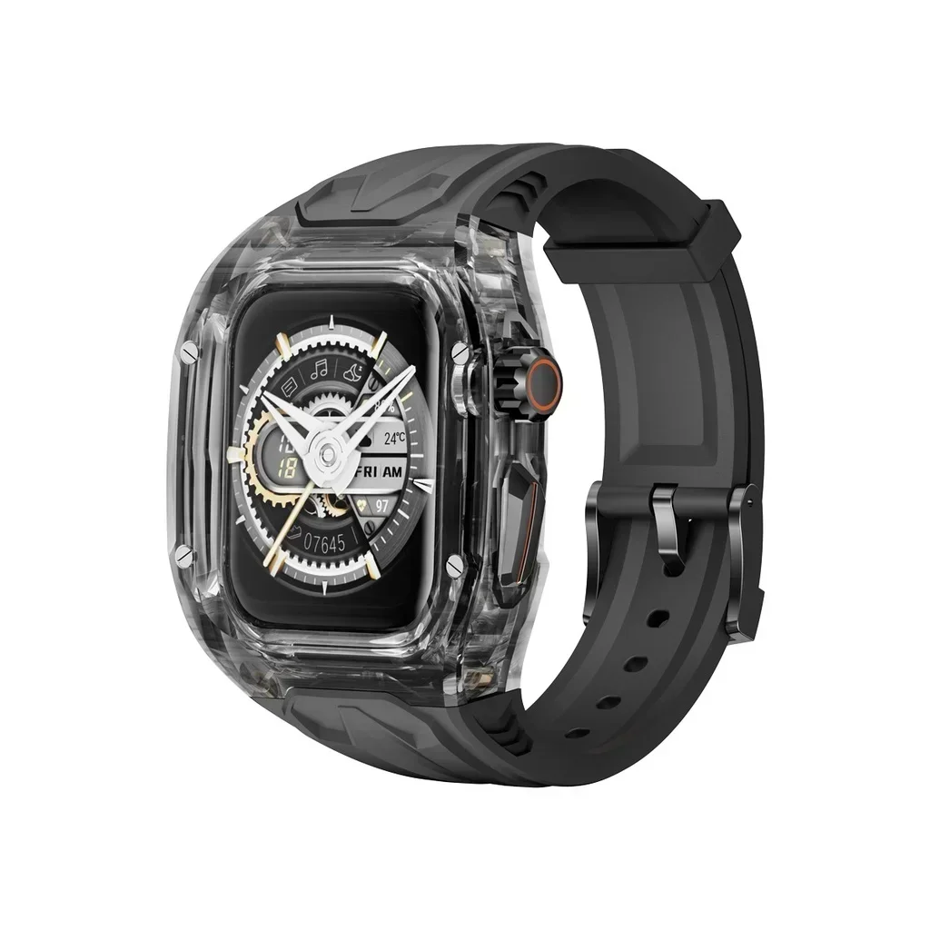 Luxury Transparent Case with Rubber Band & Cover