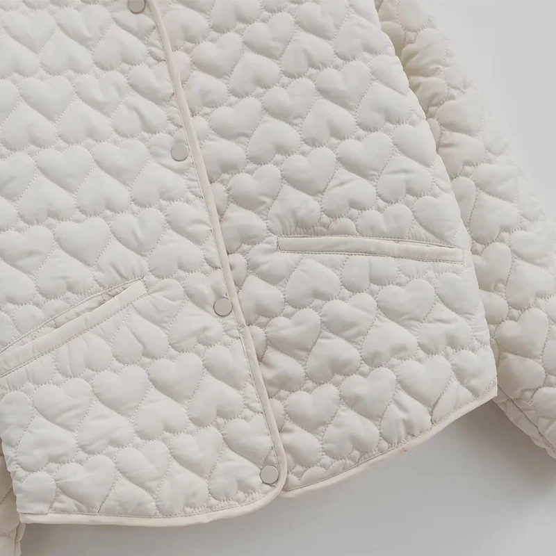 TRAF Womens Coats Winter Solid Parkas Autumn Heart Padded Jacket Long Sleeve Quilted Jacket Woman Lightweight Padding Outerwears 6