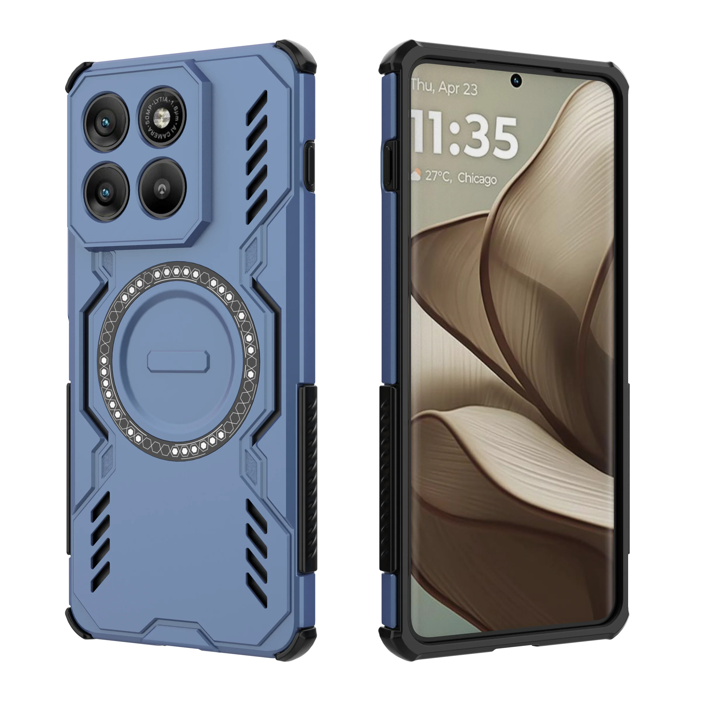 Armor Case with MagSafe-Compatible Magnetic Wireless Charging - Shockproof Hard Plastic Cover