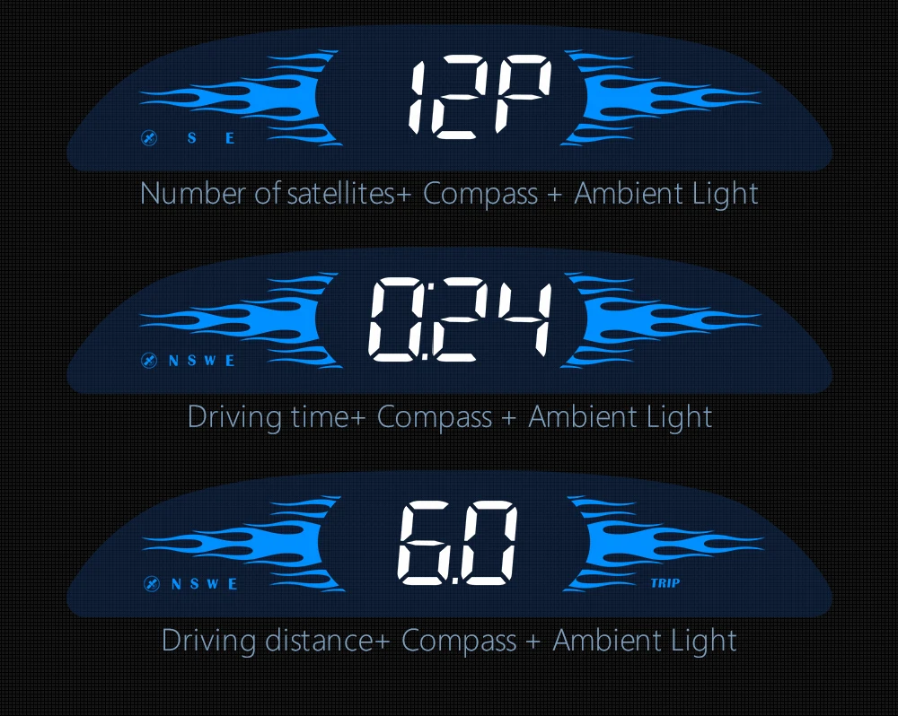 G2 B2 Head Up Display GPS / OBD Multifunctional Smart Car HUD Digital Speedomete