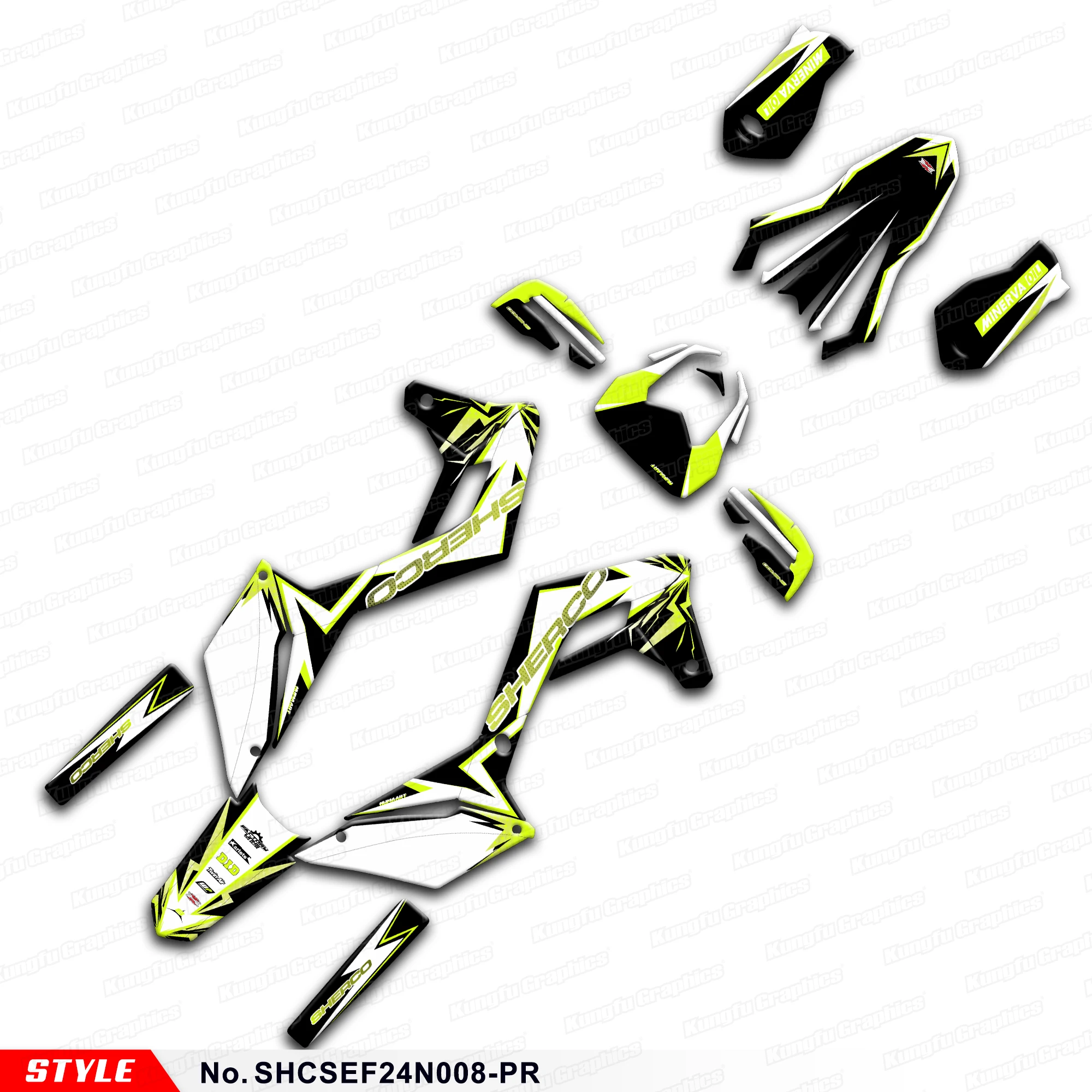 

Глянцевый ламинат для графики мотоцикла Sherco SE-R SER 125 250 300 450 500, SHCSEF24N008-PR