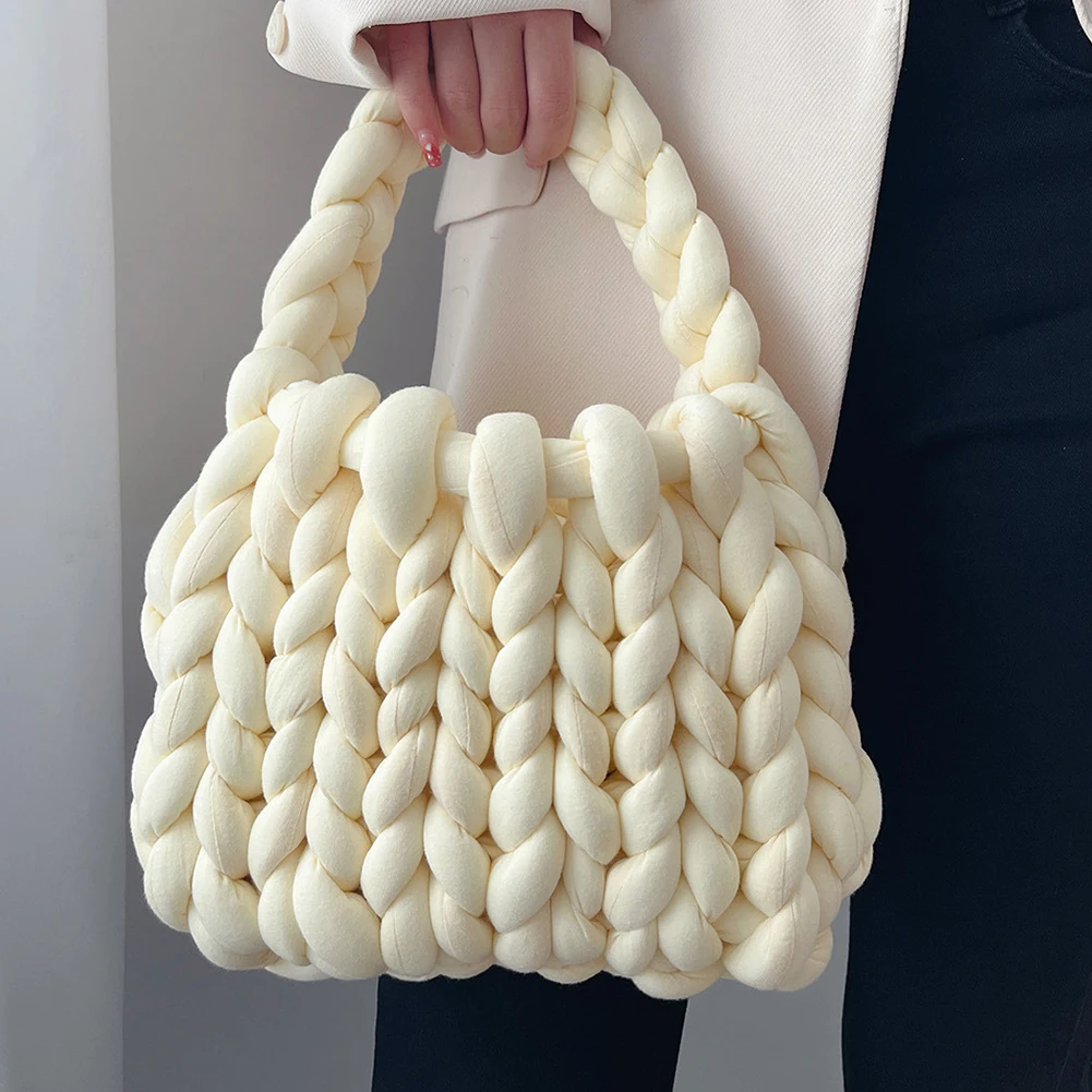 Women's Handbag Cotton Rope Crochet Tote Bag Purse Handmade Woven Shoulder  Bags Knitting Small Hobo Fashion Shopping Bags Clutch