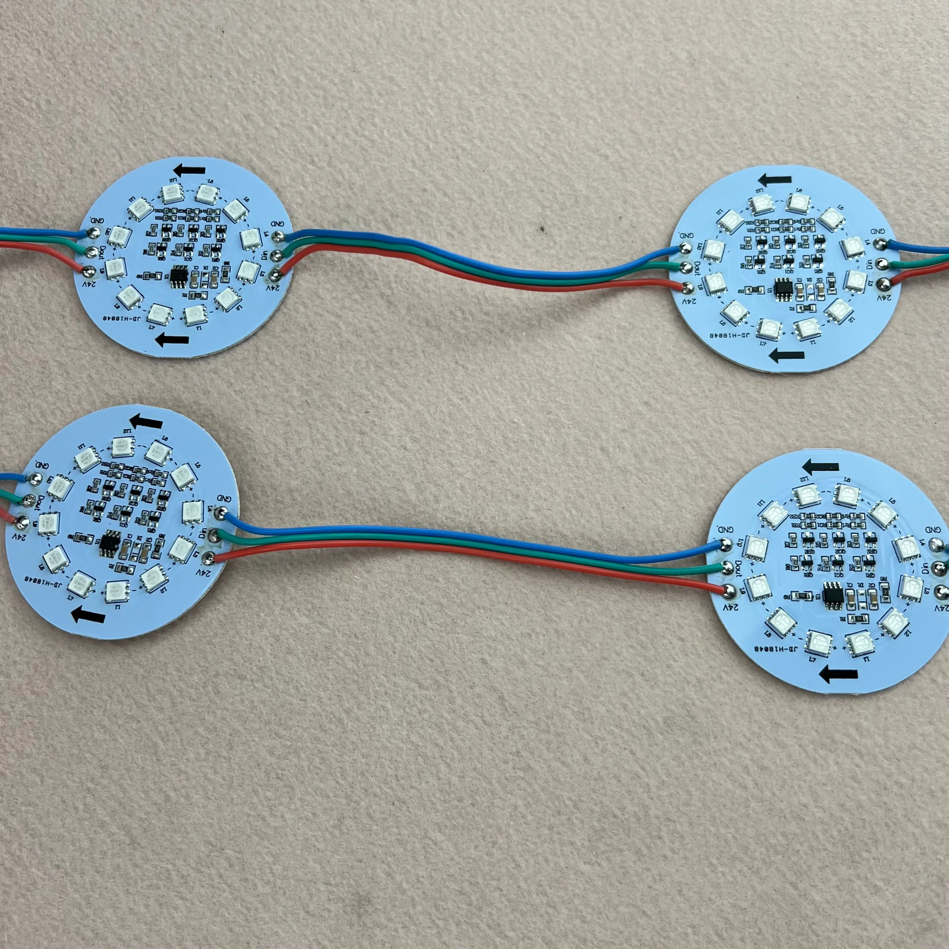 비방수 픽셀 모듈, DC24V, WS2811, 2.88W, 67mm 직경, 20 개