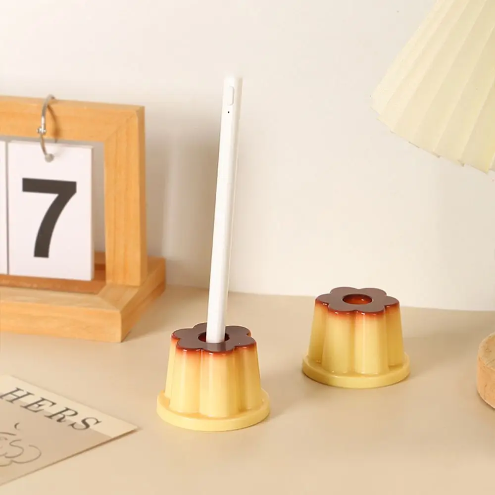 

1pc Cute Pudding Pen Holder Mini Portable Desktop Pencil Holder Organizer Storage Stand Ornament Gifts
