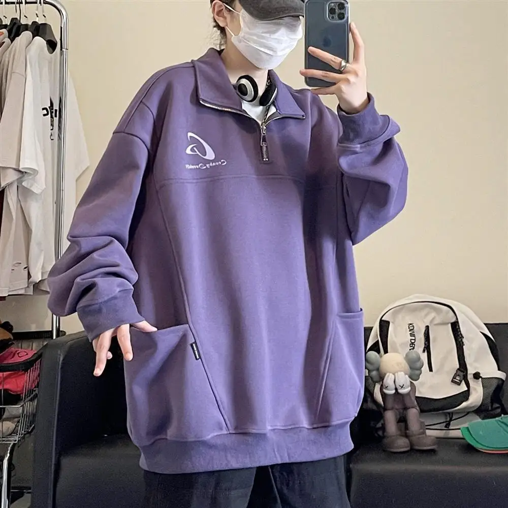 Winter fashion personality Retro Print Graphic Hoodie Korean simple Y2K street Hip Hop Men and Women Long Sleeve Hoodie Top