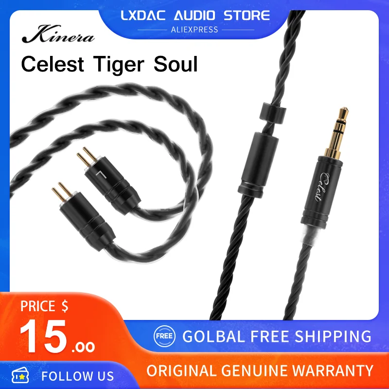 

Kinera Celest Tiger Soul Headphone Upgrade Cable 4 Core OFC Pure Copper Plated With Gold 3.5mm Plug 0.78mm 2Pin Earphone Cable