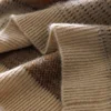 Autumn Winter New Men's Large Size Pure Wool Loose Thick O-Neck Pullovers Contrast Color Casual Knitted Cashmere Sweater 5