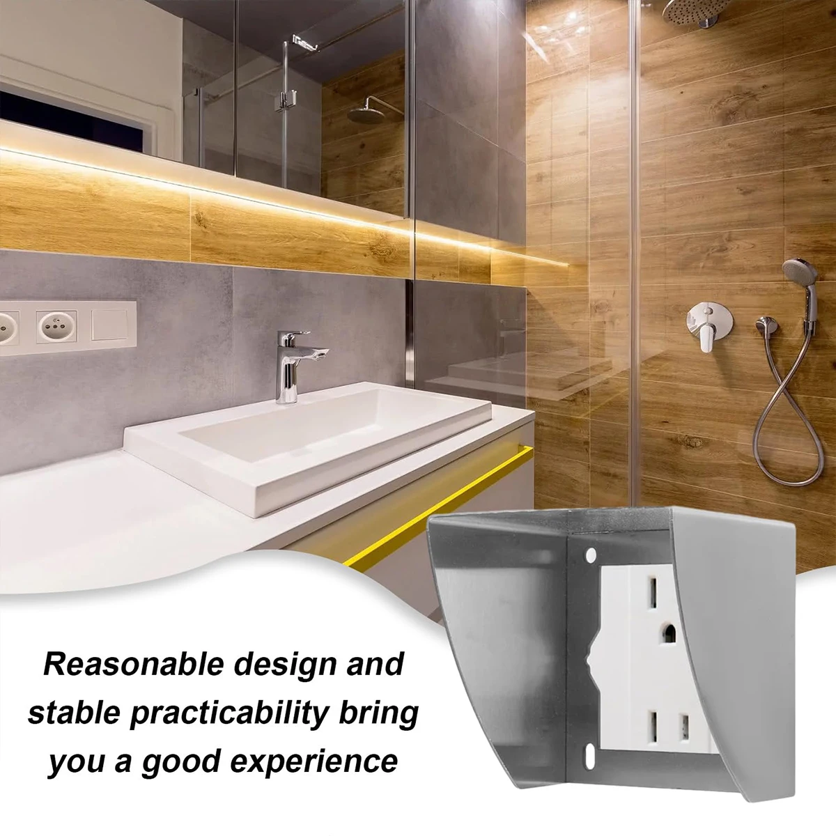 Socket Rain Cover Stainless Steel Socket Protection Child Safety Outdoor Waterproof For Bathroom Toilet Outdoor