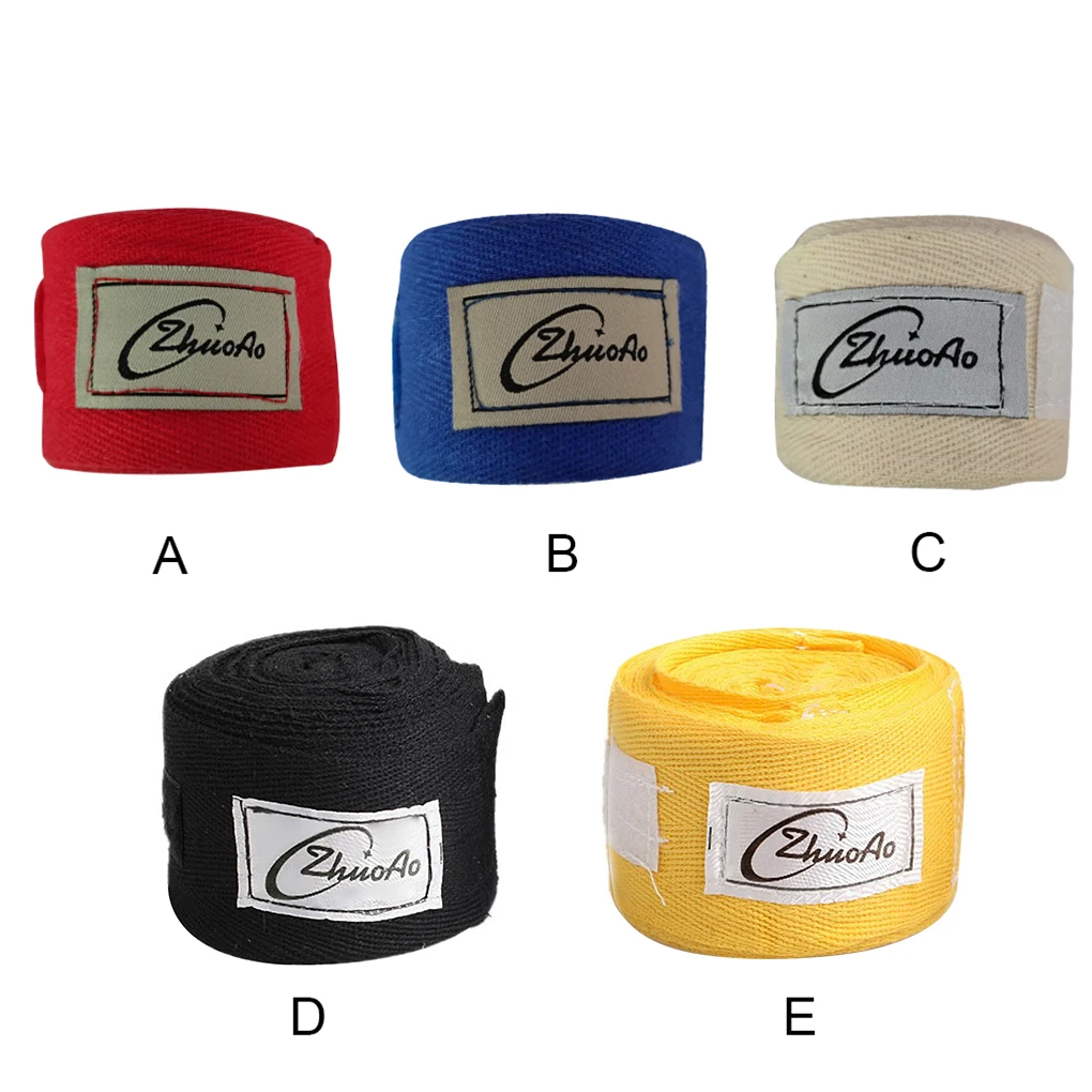 

Boxing Bandages Cotton Kick Hand Wraps Sweat-absorbing Gym Sports Training Bandages 5m White