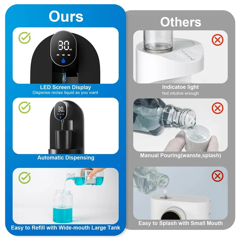 B89B-Wall Mounted Auto Mouthwash Dispenser For Home Kids Automatic Mouthwash Dispenser Black