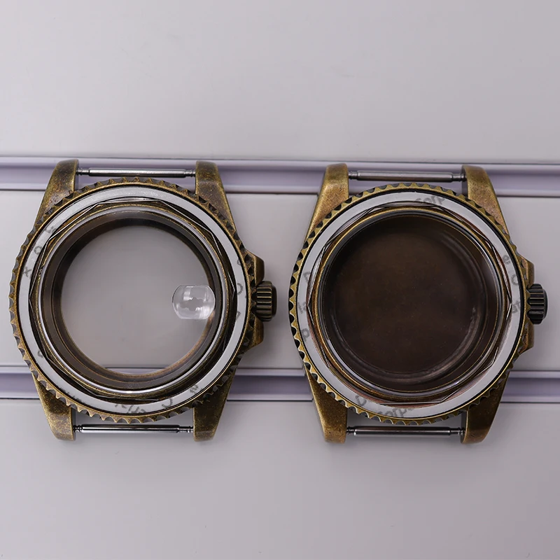 Bronzo Retro 40Mm Cassa Dell'Orologio Vetro Zaffiro Per Seiko Nh35 Nh34 Nh36 Nh38 Eta 2824 Miyota 8215 Movimento 28.5Mm Daytona