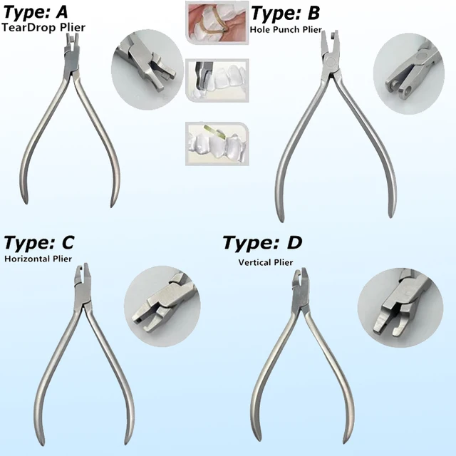 Dental Orthodontic Plier Thermal Forming Plier Punch Vertical Level Tear Drop Cutter Aligner Plier Retainer Brace Trainer Dental