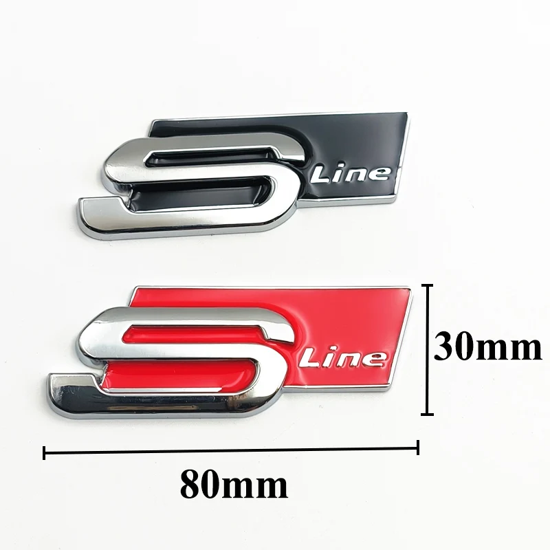 3D Big Metall Sline S line Emblem Abzeichen Audi Aufkleber – Bild 3