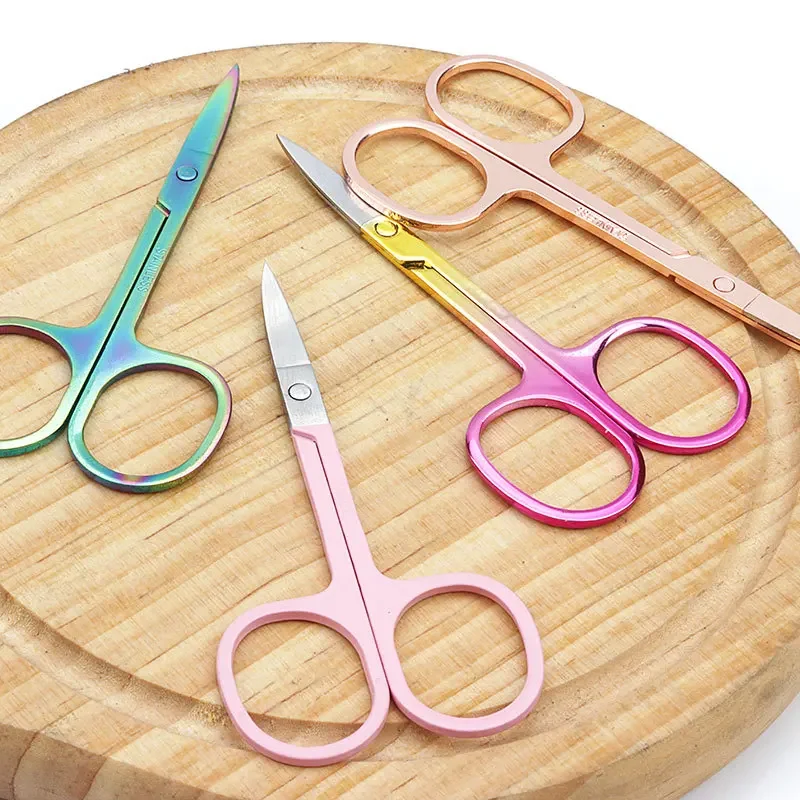 Nail Tools 1 Pc Eyebrow Trimming Scissors Stainless Steel Small Manicure Facial Nose Hair Scissors Women Makeup Beauty Tool