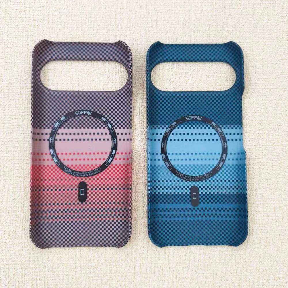 Frameless Carbon Fibre Magnetic Phone Case with Wireless Charging and Shockproof Protection