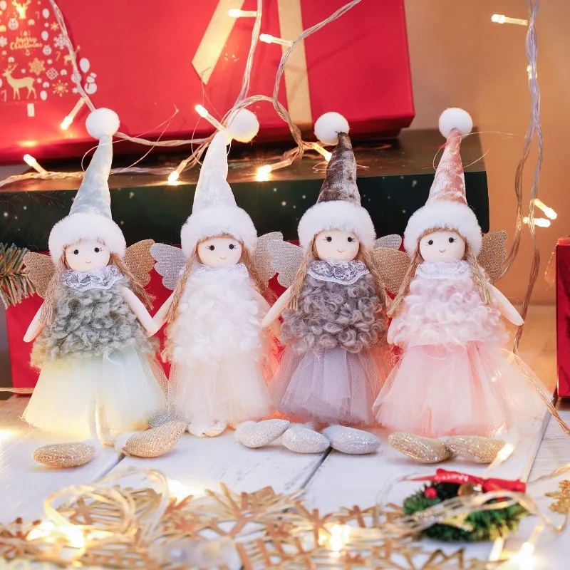 Christmas Decorations Christmas Ornaments Red Angel Girl Doll Christmas Tree Decorations New Year Noel Pendant Xmas Gifts Navidad Party Supplies