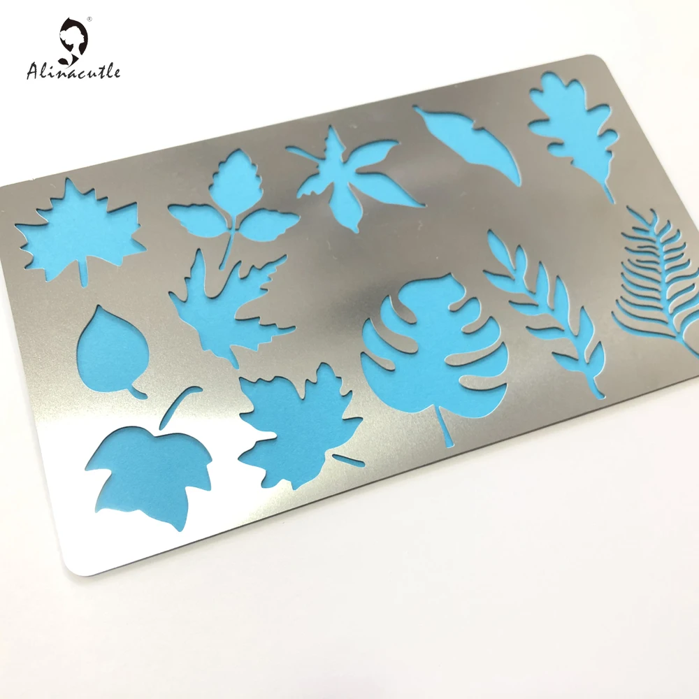 4x7 Inch Leaves Wood Burning Metal Stencils Template for Wood