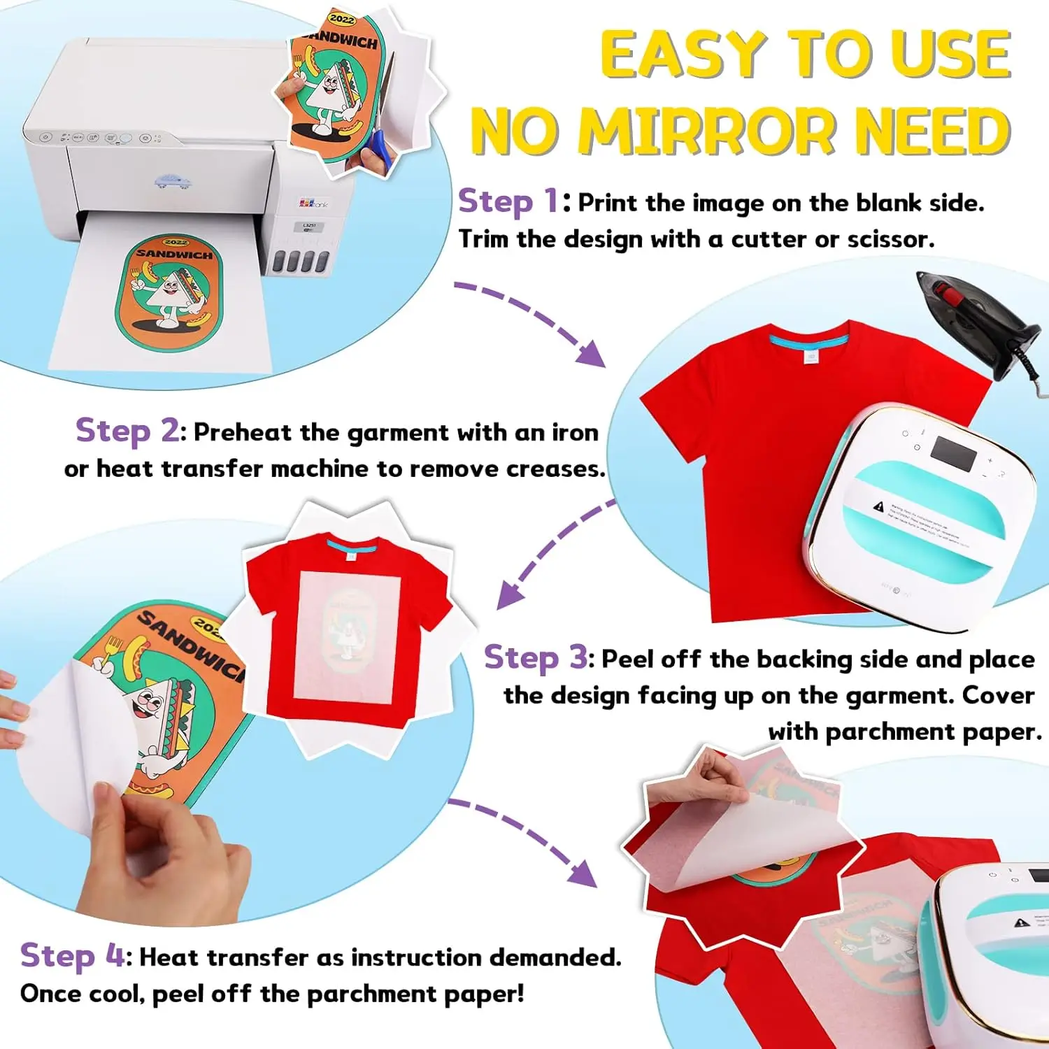 Carta Transfer Tessuti Scuri 100 Fogli Carta Transfer Per Tessuti - Foto 8