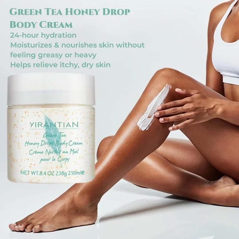 Green Tea Honey Drop Body Cream Collagen Body Lotion Moisturizing Skin Care for Dry Skin Exfoliate Whitening Cream for Dark Skin