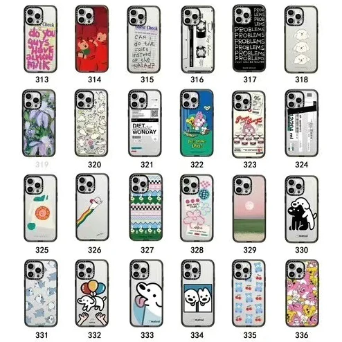 

313-324 Upgrade Acrylic Black Border Cartoon Fashion Phone Case Cover for IPhone 11 12 13 14 15 Pro Max Case