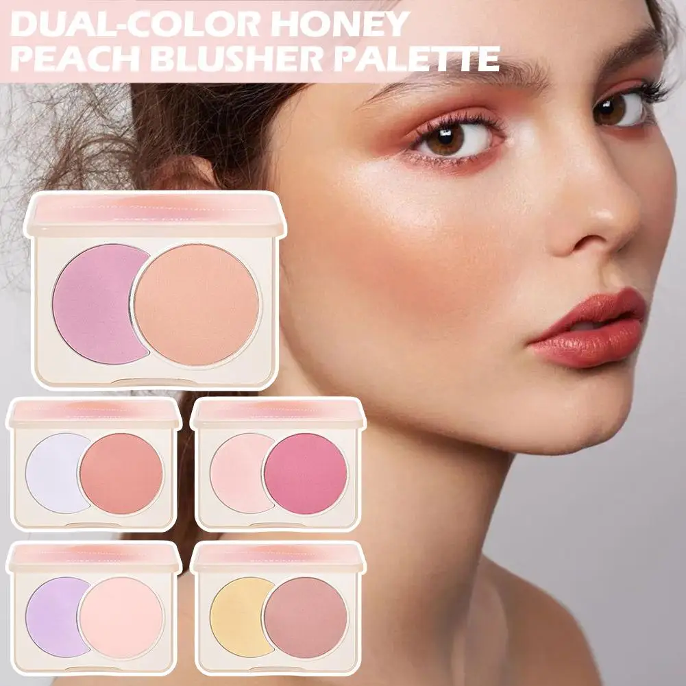 

2 Colors Matte Blush Palette Apricot Pink Rouge Cheek Cosmetic Brighten Nude Makeup Blusher Pigment Face Long-lasting Natur O8U0